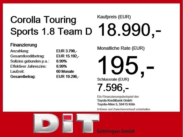 Gebraucht Toyota Corolla Team 122 PS (89 kW) 2020 Karminarot metallic Kombi