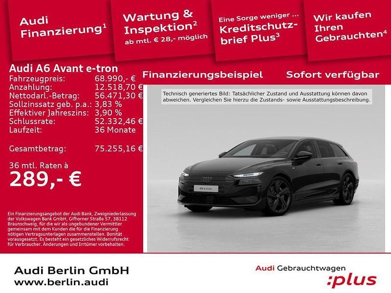 Mythosschwarz metallic Gebraucht 2025 Audi A6 e-tron Performance Kombi | 68.990 € (Guter Preis) - Bild 1/3