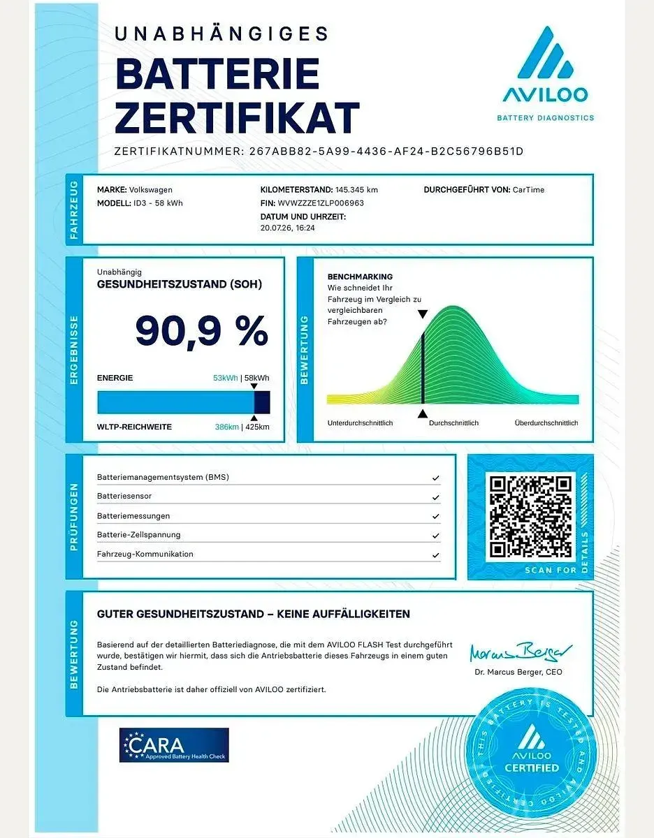 Gebraucht VW ID.3 Pro Performance 150 kW (204 PS) 2020 Weiß Kleinwagen