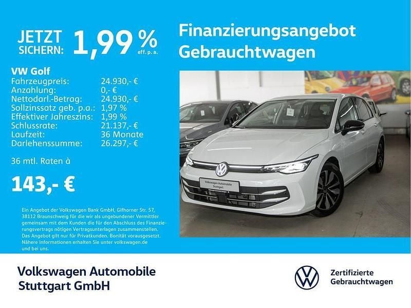 Oryxweiß perlmutteffekt Gebraucht 2024 VW Golf VIII Goal Limousine | 24.930 € - Bild 1/4