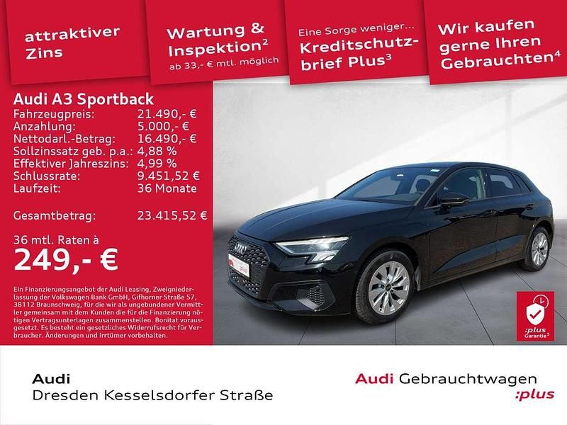Mythosschwarz metallic Gebraucht 2022 Audi A3 e-tron Kleinwagen | 21.490 € (Fairer Preis) - Bild 1/4