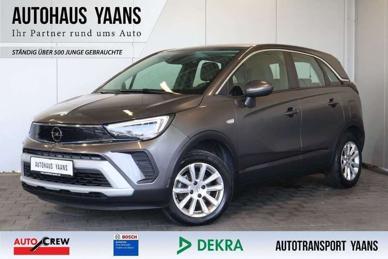 Mondstein grau/e:vulkan grau Gebraucht 2021 Opel Crossland X Elegance SUV | 10.789 € (Superpreis) - Bild 1/4