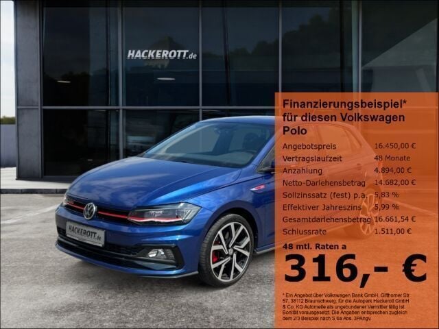 Blau Gebraucht 2018 VW Polo GTI Kleinwagen | 16.450 € (Fairer Preis) - Bild 1/4