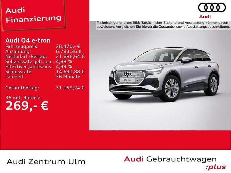 Florettsilber metallic Gebraucht 2021 Audi Q4 e-tron Advanced SUV | 28.470 € (Fairer Preis) - Bild 1/4