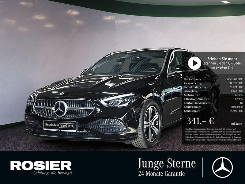 Schwarz / obsidianschwarz Gebraucht 2025 Mercedes C180 Advanced Limousine | 36.563 € (Guter Preis) - Bild 1/4