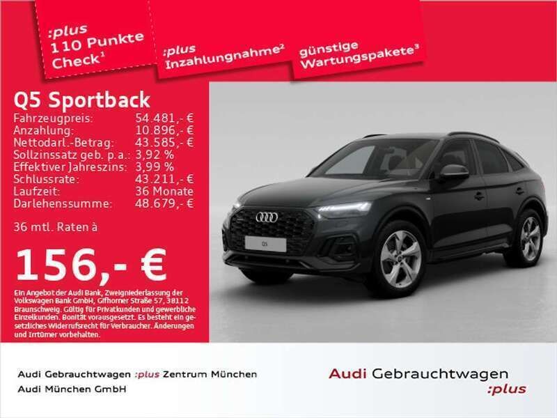 Mythosschwarz metallic Gebraucht 2024 Audi Q5 S-Line SUV | 54.481 € (Teuer) - Bild 1/2