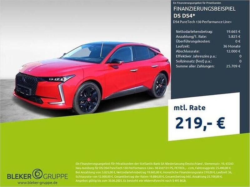 Velvet rot Gebraucht 2022 DS Automobiles DS4 Performance Line Plus Limousine | 24.580 € (Fairer Preis) - Bild 1/3