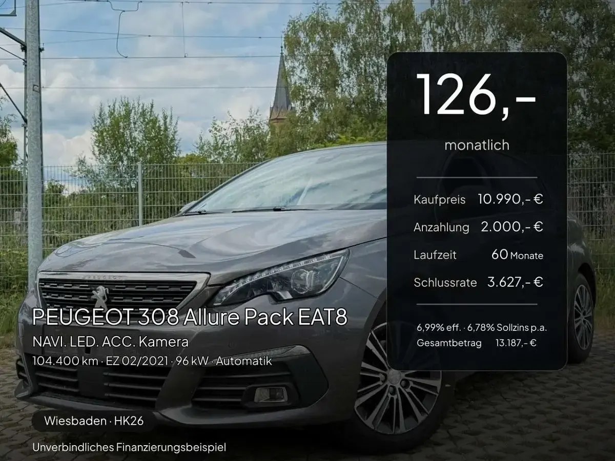 Gebraucht Peugeot 308 Allure 131 PS (96 kW) 2021 Grau Limousine