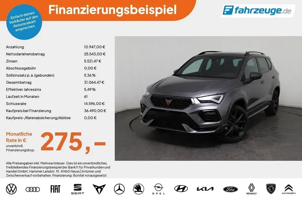 Neu Cupra Ateca 150 PS (110 kW) 2026 Grau SUV