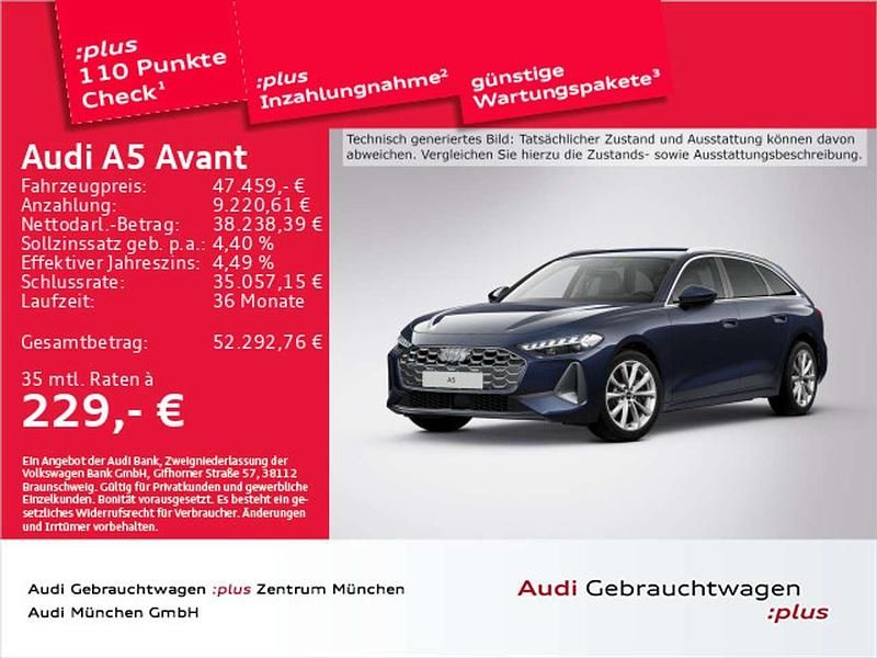 Firmamentblau metallic Gebraucht 2025 Audi A5 Advanced Coupé | 47.459 € (Fairer Preis) - Bild 1/2