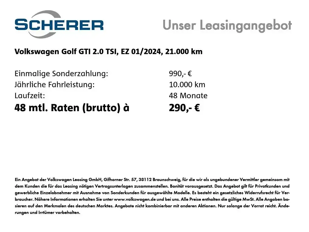 Gebraucht VW Golf VIII GTI 245 PS (180 kW) 2024 Pure white Limousine