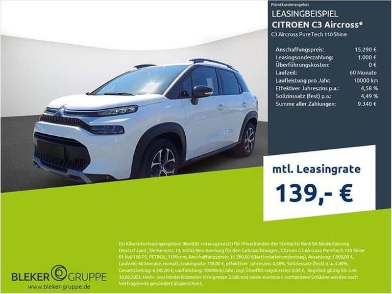 Polar weiß Gebraucht 2023 Citroën C3 Aircross Shine SUV | 15.290 € (Guter Preis) - Bild 1/3