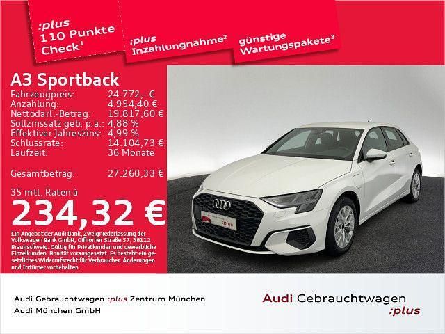 Ibisweiß Gebraucht 2022 Audi A3 Sportback e-tron Performance Limousine | 24.772 € (Fairer Preis) - Bild 1/2