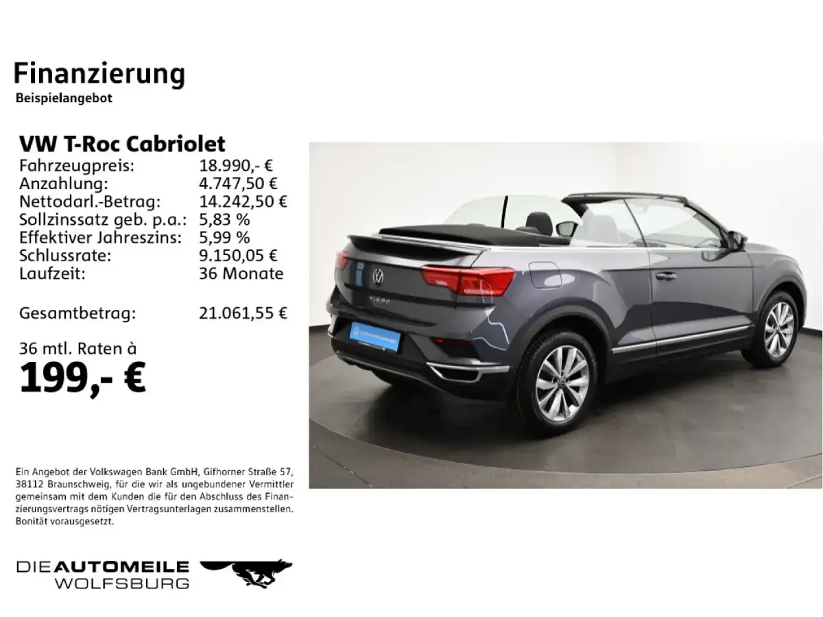 Gebraucht VW T-Roc Cabriolet Style 110 PS (80 kW) 2021 Cabrio