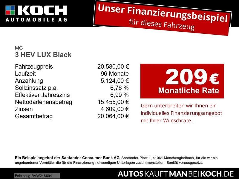 Second-hand MG MG3 194 CP (142 kW) 2026 Negru Hatchback