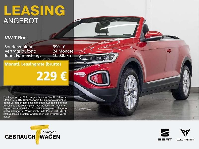 Kings red metallic Gebraucht 2024 VW T-Roc Cabriolet Style Cabrio | 24.690 € (Superpreis) - Bild 1/4