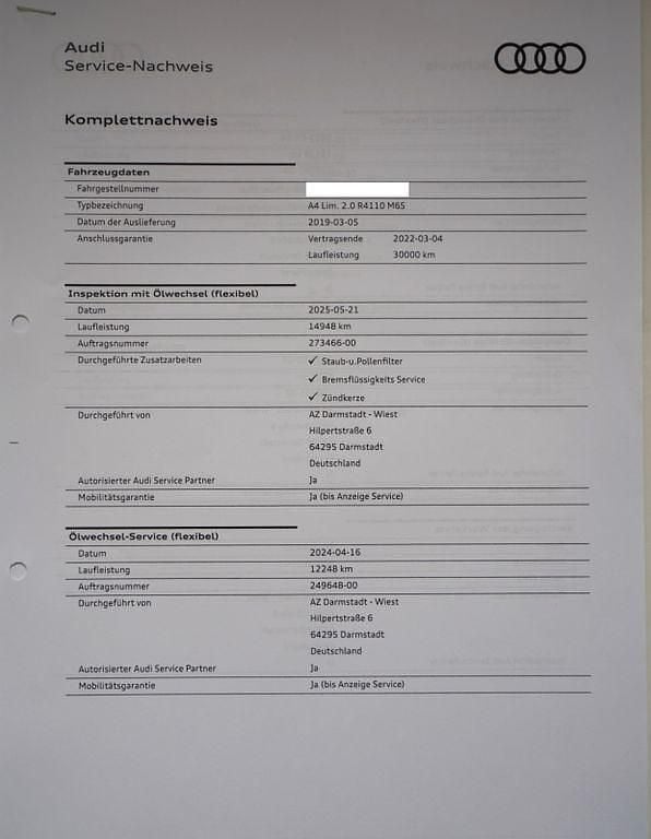 Gebraucht Audi A4 Ambiente 150 PS (110 kW) 2019 Silber Limousine