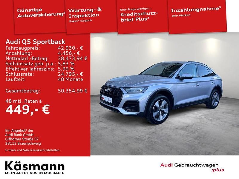 Silber Gebraucht 2022 Audi Q5 Sportback Advanced Plus SUV | 40.850 € (Fairer Preis) - Bild 1/4