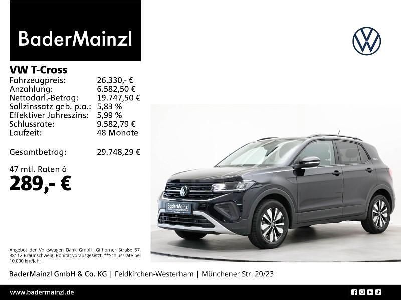 Schwarz Gebraucht 2025 VW T-Cross Goal SUV | 26.330 € (Guter Preis) - Bild 1/3