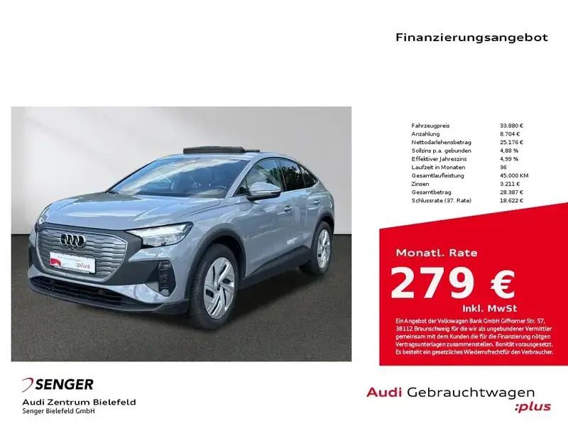 Grau Gebraucht 2022 Audi Q4 Sportback e-tron SUV | 33.880 € (Etwas zu teuer) - Bild 1/1