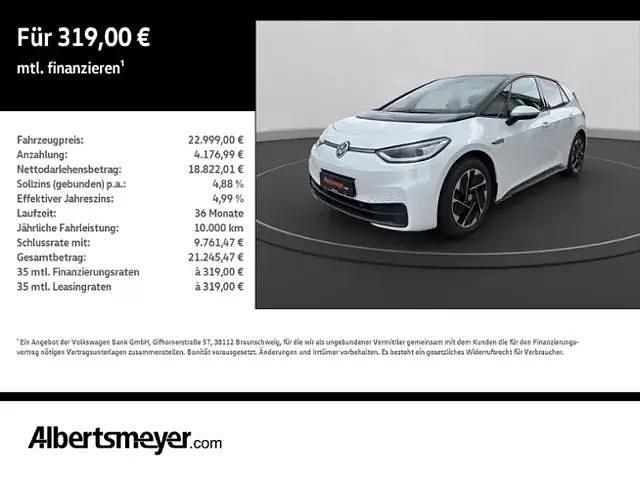 Weiß Gebraucht 2021 VW ID.3 Pure Kleinwagen | 22.998 € (Teuer) - Bild 1/4