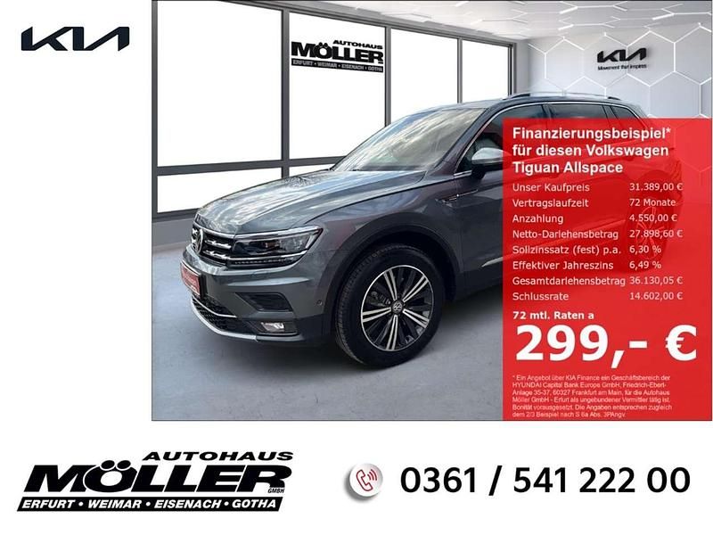 Grau Gebraucht 2018 VW Tiguan Allspace Highline SUV | 31.389 € (Fairer Preis) - Bild 1/4