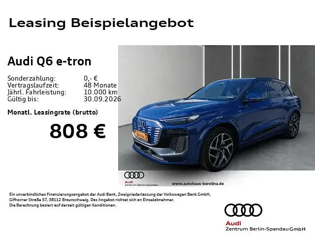 Neu Audi Q6 e-tron Business 225 kW (306 PS) 2026 Blau SUV