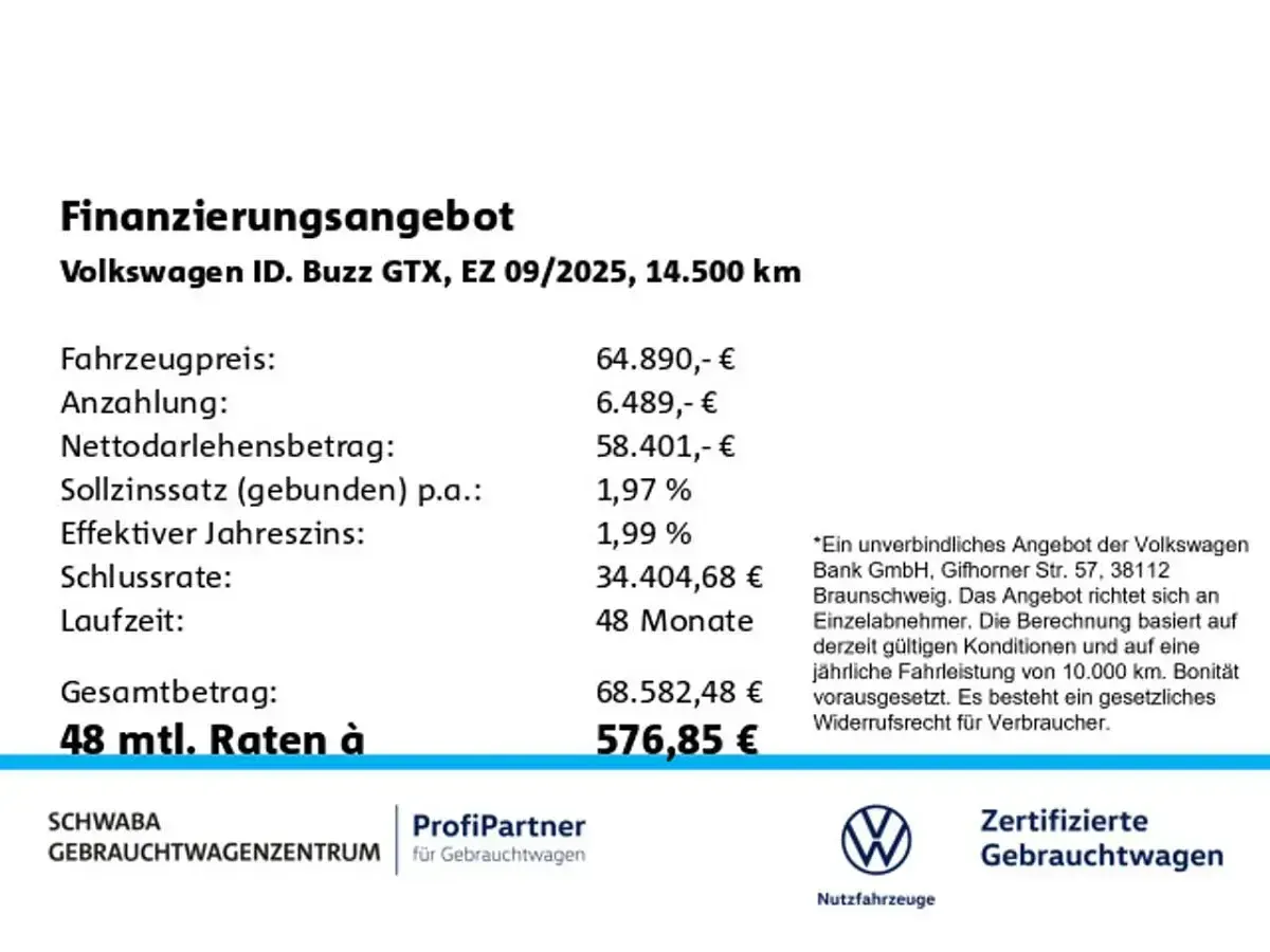 Gebraucht VW ID. Buzz GTX 250 kW (340 PS) 2025 Schwarz Van / Kleinbus