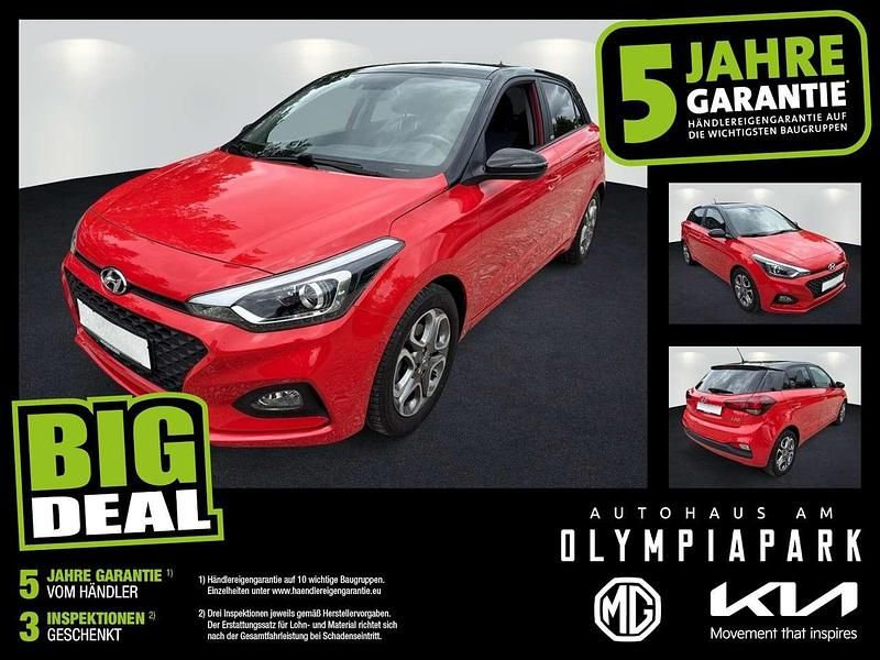 Tomato red / black / sol Gebraucht 2020 Hyundai i20 Advantage Limousine | 17.975 € (Etwas zu teuer) - Bild 1/4