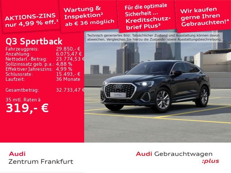 Mythosschwarz metallic Gebraucht 2022 Audi Q3 S-Line SUV | 29.850 € (Fairer Preis) - Bild 1/2