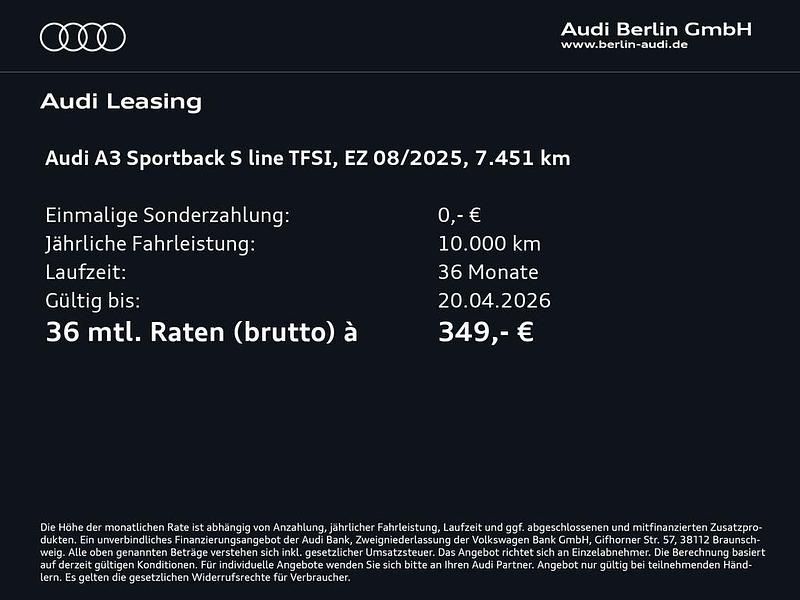 Gebraucht Audi A3 S-Line 116 PS (85 kW) 2025 Navarrablau metallic Kombi