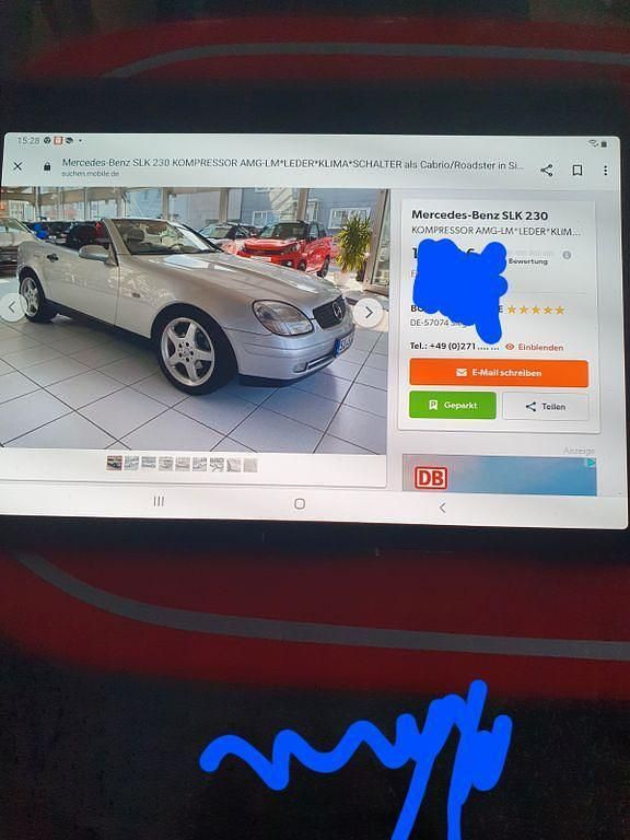 Silber Gebraucht 2000 Mercedes SLK230 Cabrio | 11.000 € (Teuer) - Bild 1/1