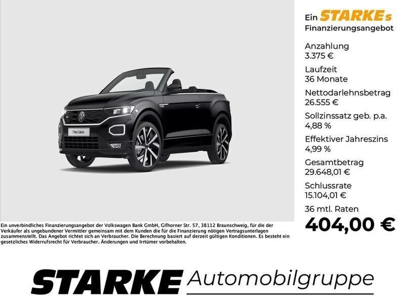 Deep black perleffekt Gebraucht 2021 VW T-Roc Cabriolet R-line Cabrio | 29.930 € (Fairer Preis) - Bild 1/3