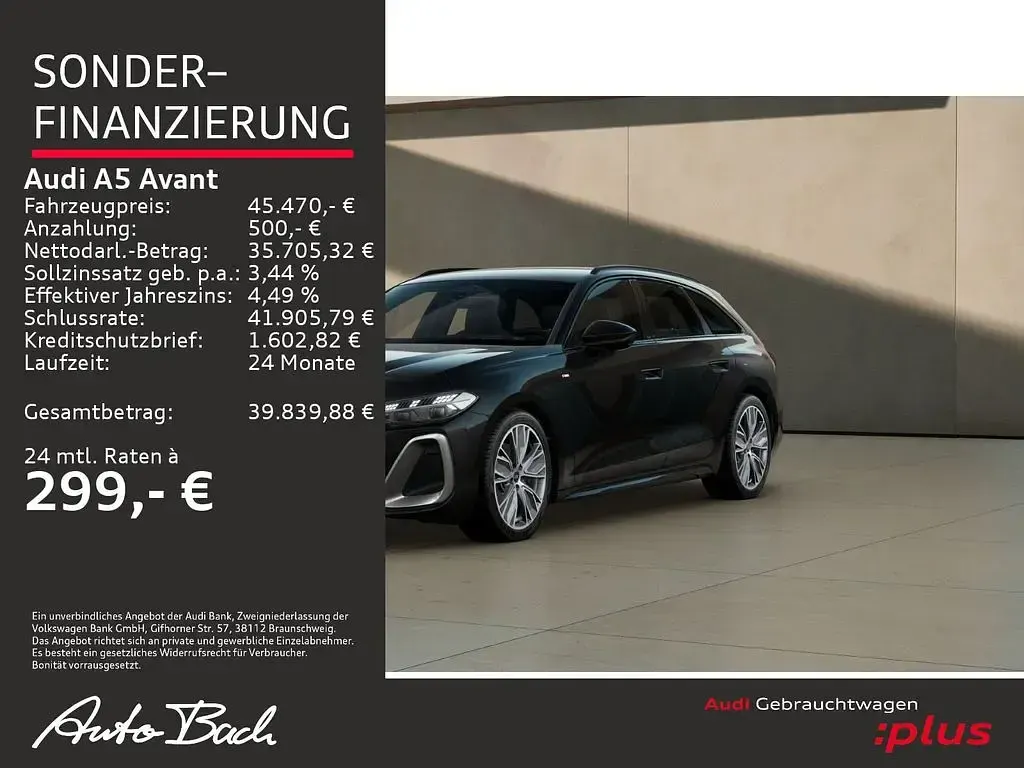 Gebraucht Audi A5 Edition .1 204 PS (150 kW) 2025 Mythosschwarz metallic Kombi