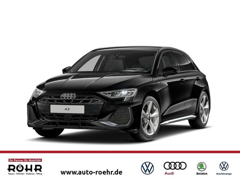 Mythosschwarz metallic Gebraucht 2025 Audi A3 Sportback S-Line Kleinwagen | 34.900 € (Guter Preis) - Bild 1/4