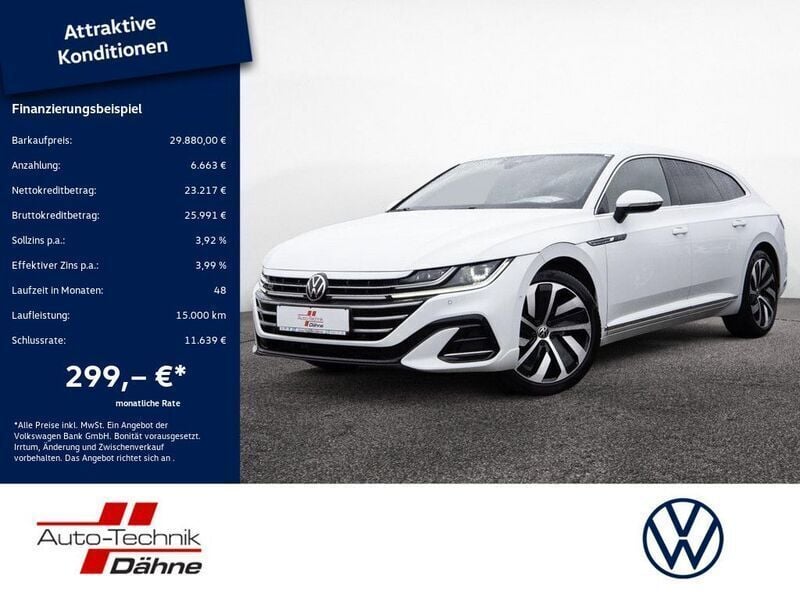 Weiss / pure white Gebraucht 2021 VW Arteon R-line Kombi | 29.880 € (Fairer Preis) - Bild 1/4