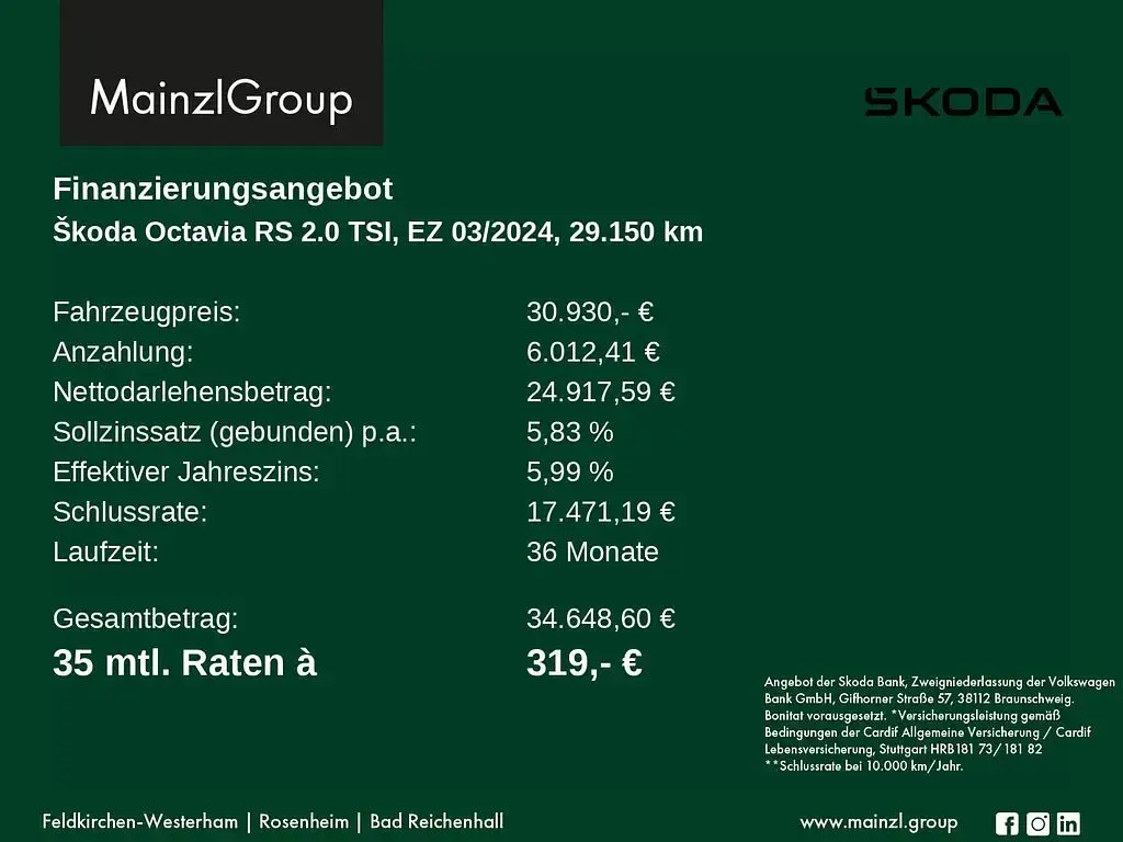 Gebraucht Skoda Octavia RS 245 PS (180 kW) 2024 Blackmagic perleffekt Kombi