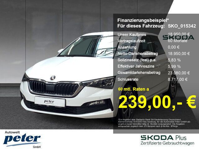 Gebraucht Skoda Scala Drive 150 PS (110 kW) 2020 Weiß Kleinwagen