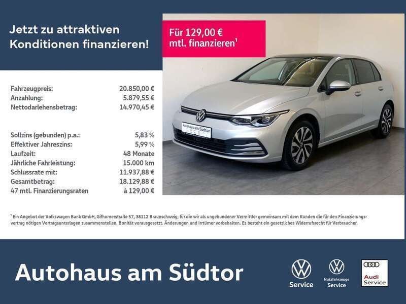 Reflexsilber metallic/reflexsi Gebraucht 2021 VW Golf VIII Active Limousine | 21.480 € (Fairer Preis) - Bild 1/4