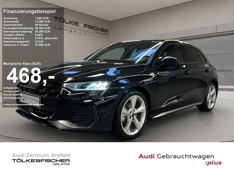 Mythosschwarz metallic Gebraucht 2025 Audi A3 S-Line Limousine | 34.369 € (Guter Preis) - Bild 1/4