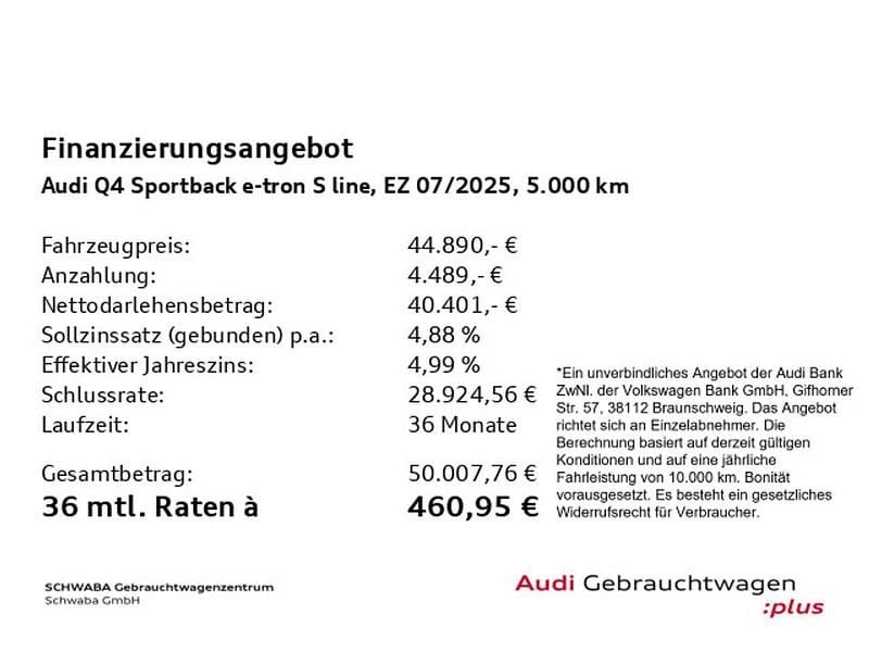 Gebraucht Audi Q4 e-tron 210 kW (286 PS) 2025 Geysirblau metallic SUV