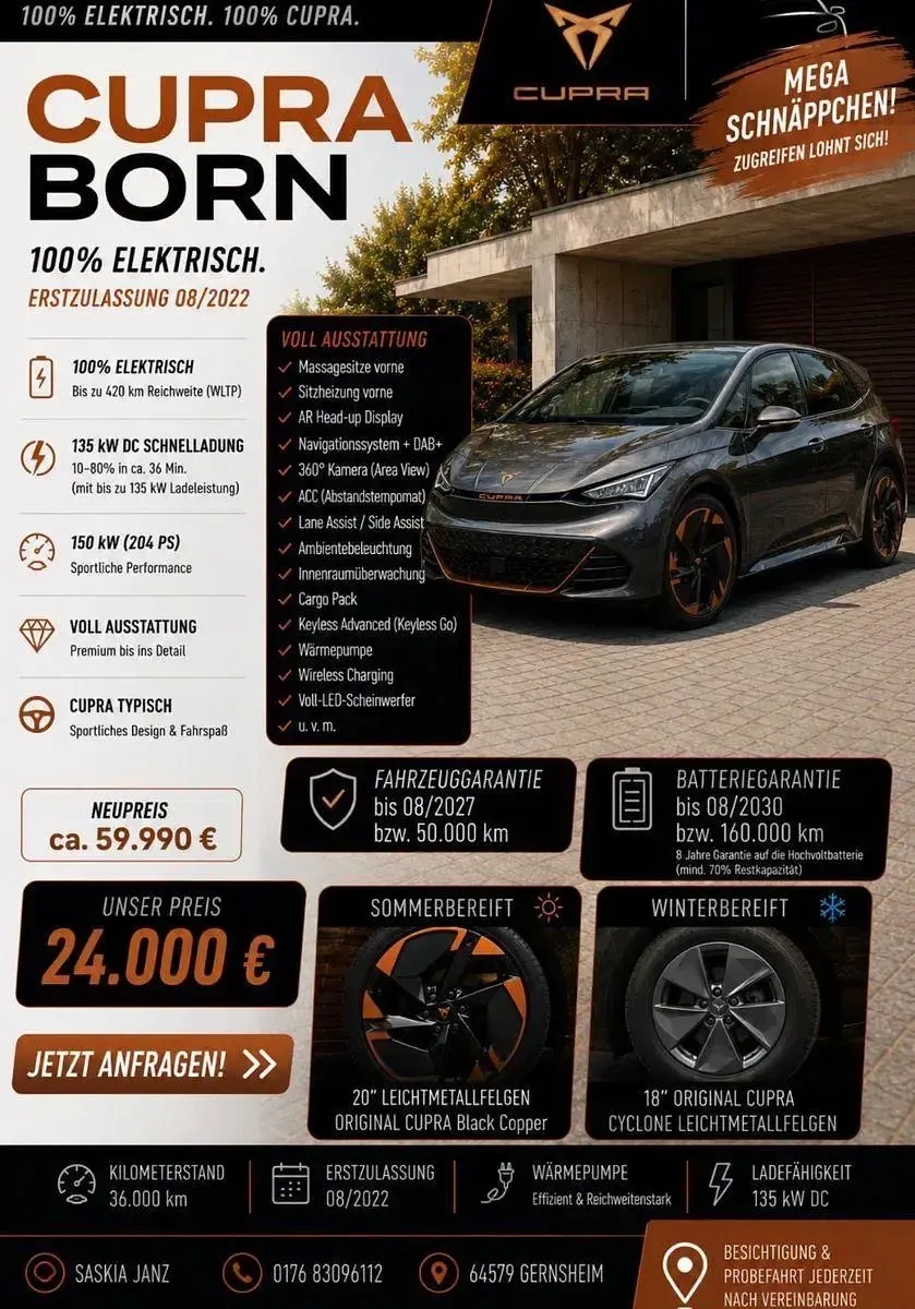 Second-hand Cupra Born 150 kW (204 CP) 2022 Gri Hatchback