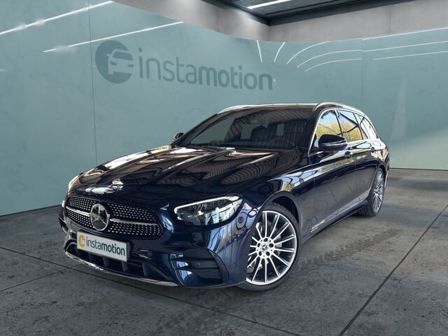 Blau Gebraucht 2022 Mercedes E220 AMG line Kombi | 68.380 € - Bild 1/2