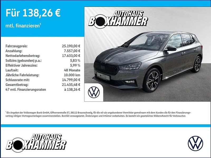 Grau Neu 2025 Skoda Fabia Monte Carlo Kleinwagen | 25.190 € (Fairer Preis) - Bild 1/4