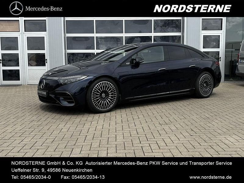 Blau Gebraucht 2024 Mercedes EQS450+ AMG line Limousine | 72.555 € (Teuer) - Bild 1/4