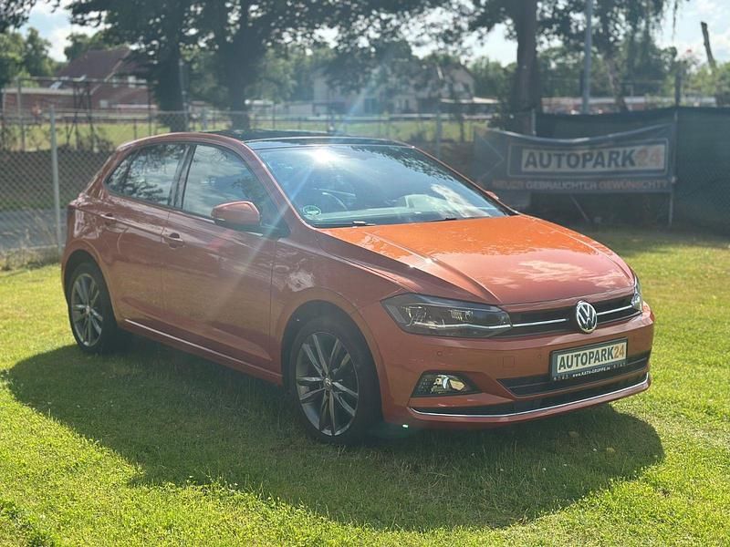 Energetic orange metallic Gebraucht 2018 VW Polo Highline Kleinwagen | 14.500 € (Fairer Preis) - Bild 1/4