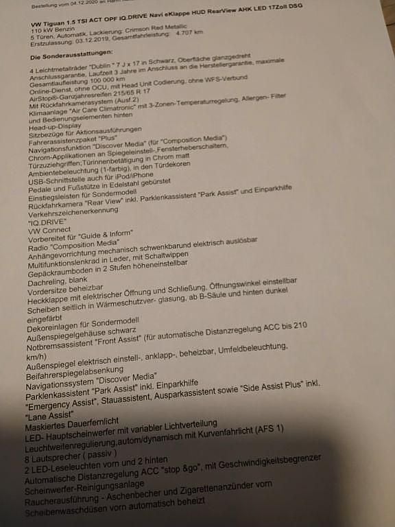 Rot Gebraucht 2019 VW Tiguan IQ Drive SUV | 20.500 € (Guter Preis) - Bild 1/4