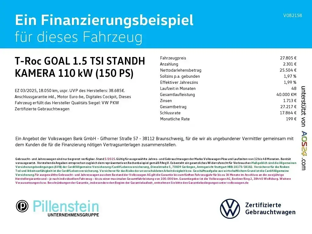 Gebraucht VW T-Roc Goal 150 PS (110 kW) 2025 Silber SUV