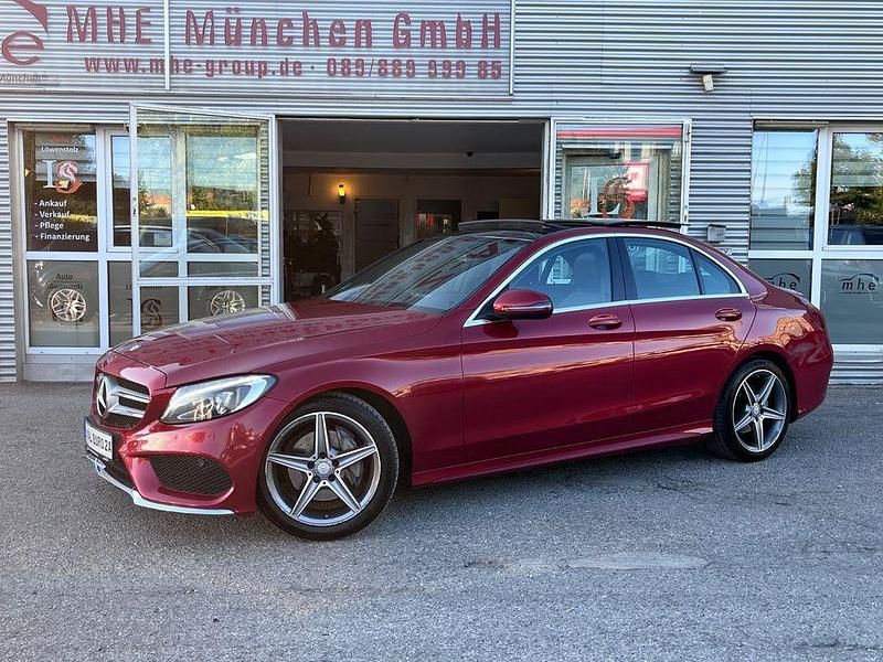 Rot Gebraucht 2017 Mercedes C180 AMG line Limousine | 22.990 € (Etwas zu teuer) - Bild 1/4