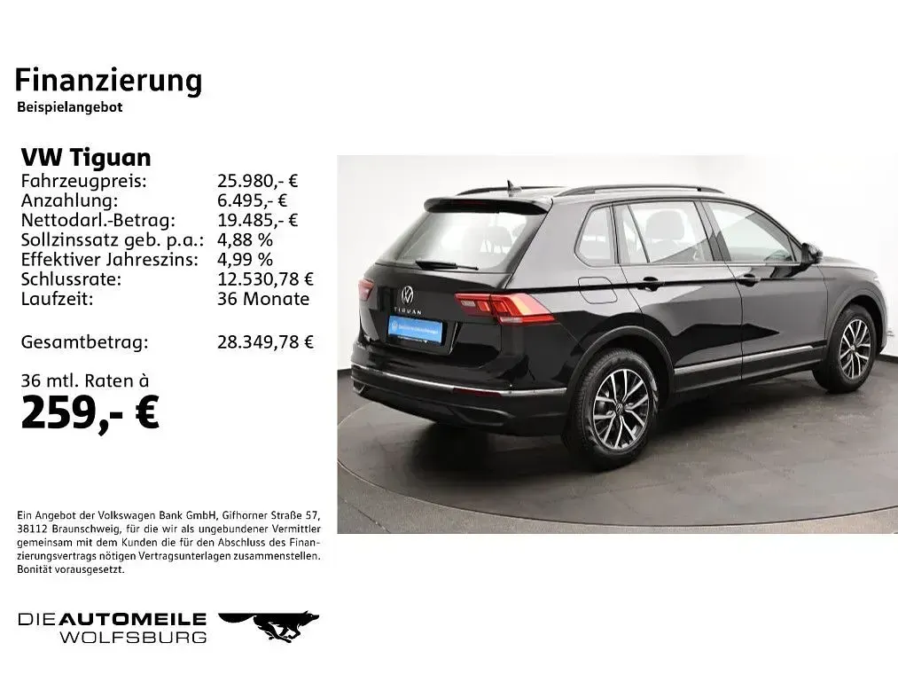 Gebraucht VW Tiguan Life 150 PS (110 kW) 2023 Schwarz SUV